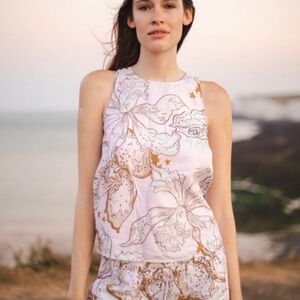 Las Surenas Amor Linen Tank Top Size L